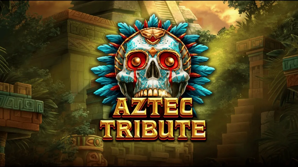 Visual na presentasyon ng Aztec Tribute slot na may jungle theme at Aztec ruins